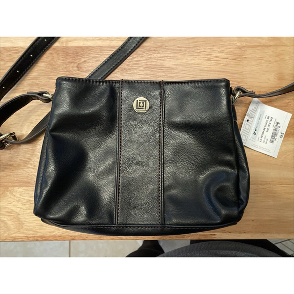 Liz Claiborne Black LC Heritage Small XB Crossbody Purse, Classic Leather, NEW - Picture 4 of 13